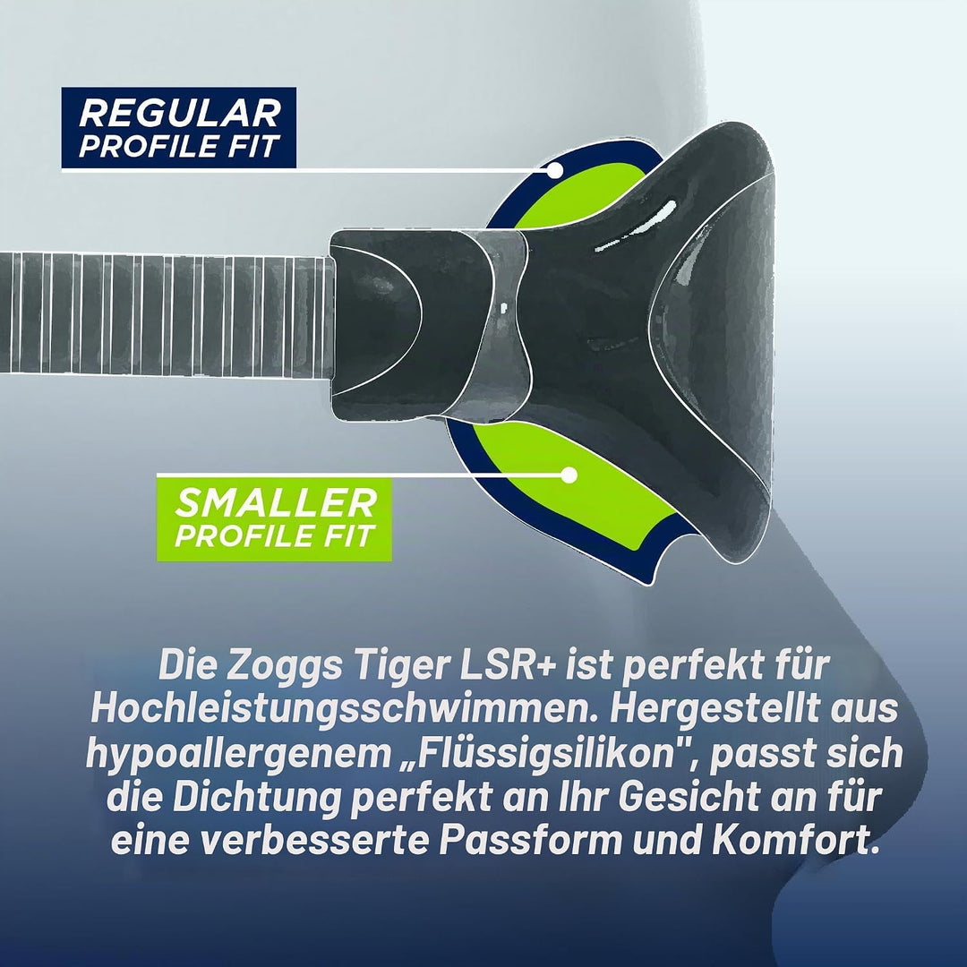 Zoggs Unisex Tiger Lsr+ Spiegel Schwimmbrille für Erwachsene Einheitsgrösse Schwarz/Grau/Spiegelgold