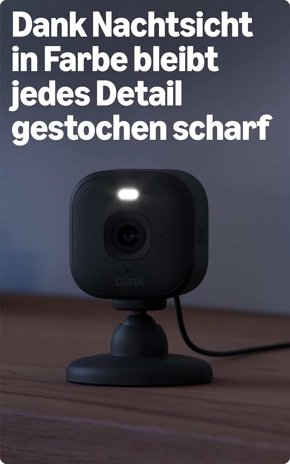 Blink Mini 2K+ (neueste Generation) Überwachungskamera für den Innenbereich| Sicherheitskamera mit N