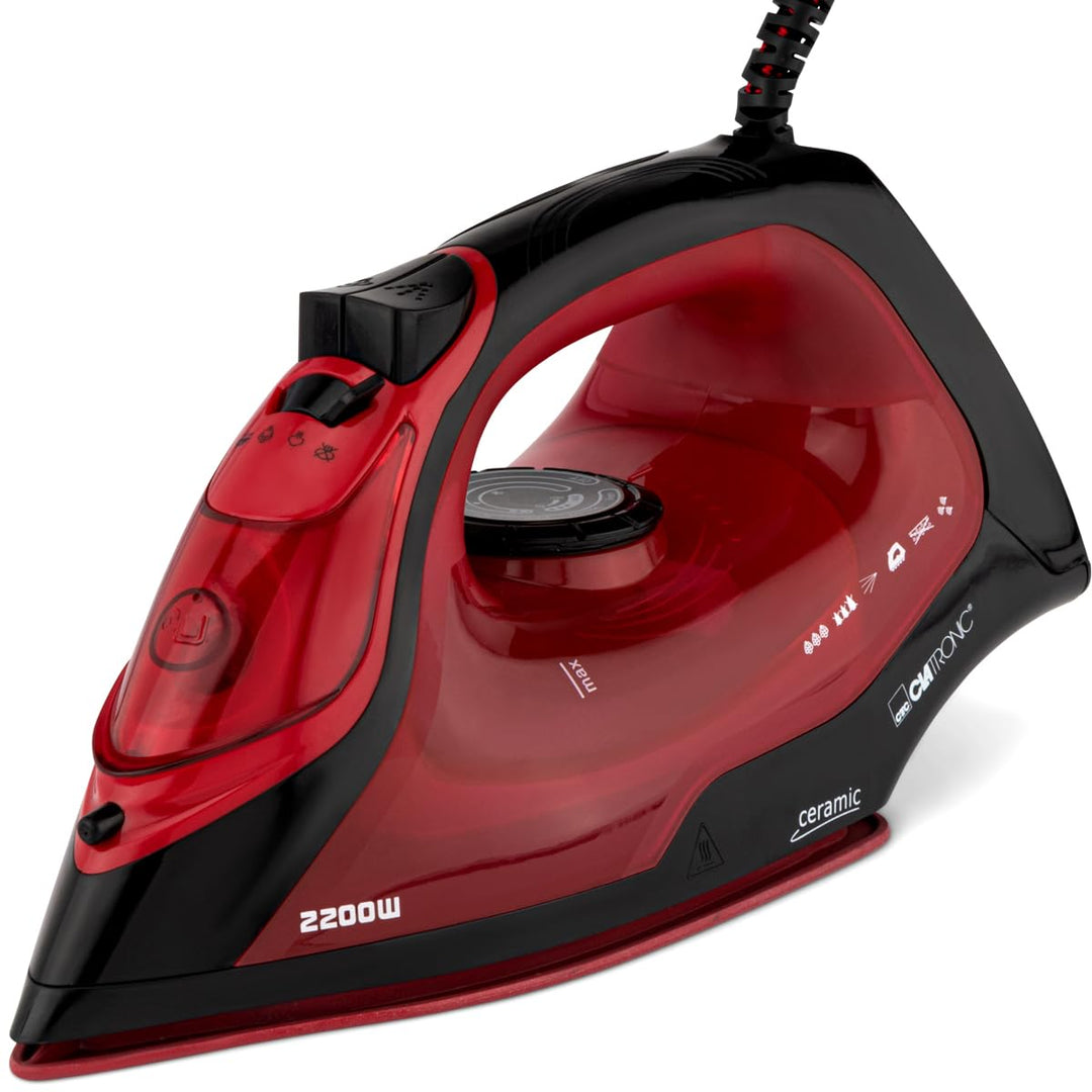 Clatronic® Dampfbügeleisen mit Keramiksohle | 2200W | Bügeleisen mit Dampf | 250ml Tank | schnelle A