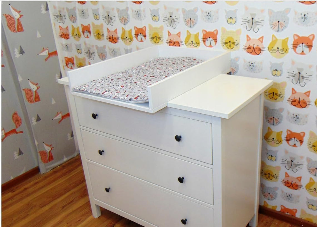 regalik Wickelaufsatz für Hemnes von IKEA, Wickeltischaufsatz für 50 cm Kommoden, Abnehmbar Wickelko