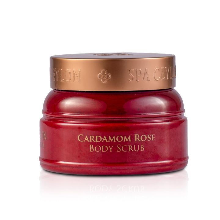 SPA CEYLON Cardamom Rose Body Scrub, 200 g ayurvedisches Körperpeeling mit Kardamom, Rose und Reiskl