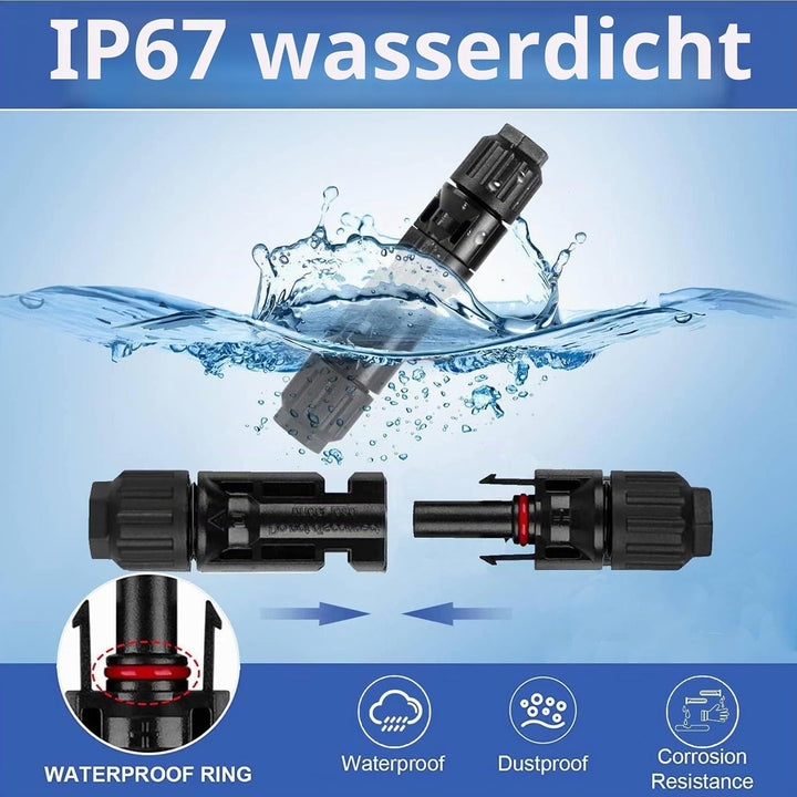 QeeHeng Solar Crimpzange Kit für 2.5/4.0/6.0mm², 1 Stück Solarpanel PV Kabel Crimpzange +16 Paar Mal