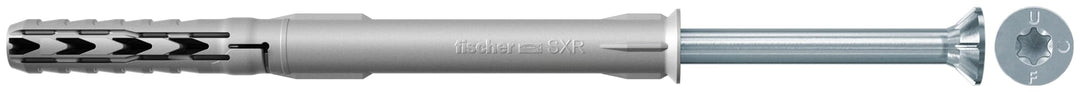 fischer Langschaftdübel SXR 10x80 T, hochwertiger Spreizdübel mit passender Senkkopfschraube, Nylond