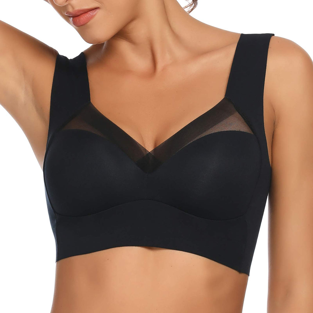 WOWENY BH Damen Ohne Bügel Schlaf Bustier Tops Spitze Bralette Bügelloser Klassischer T Shirt BH Sch