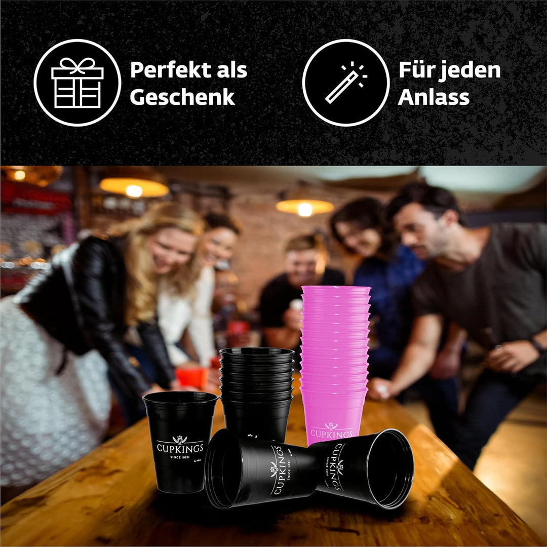 CUPKINGS Party Becher Set | 22 Hartplastik Becher Made in Germany | Festival Zubehör &amp; Party Deko |