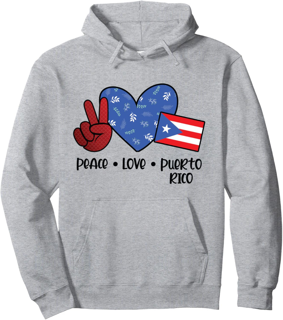 Friedensliebe Puerto Rico Puerto Rican-Flagge Pullover Hoodie
