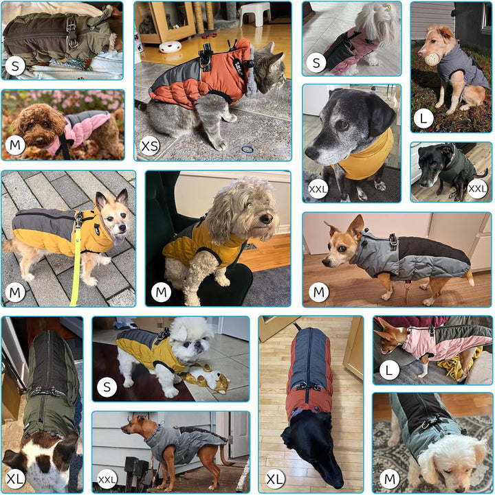Savlot Hundemäntel für Kaltes Wetter Gemütliche Winddichte Winter-Hundejacke Dick Gepolsterte Warme