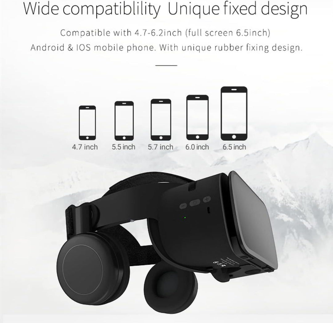 VR Brille Headset für iPhone und Android-Telefone, kabellose 3D-Virtual-Reality-Bluetooth-Brille mit