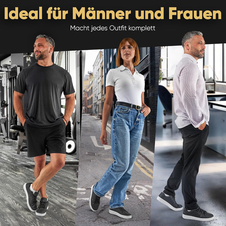 BAYKEMAN - Sneaker aus echtem Leder Unisex für Herren Damen Jungen Mädchen - sehr hochwertige, komfo