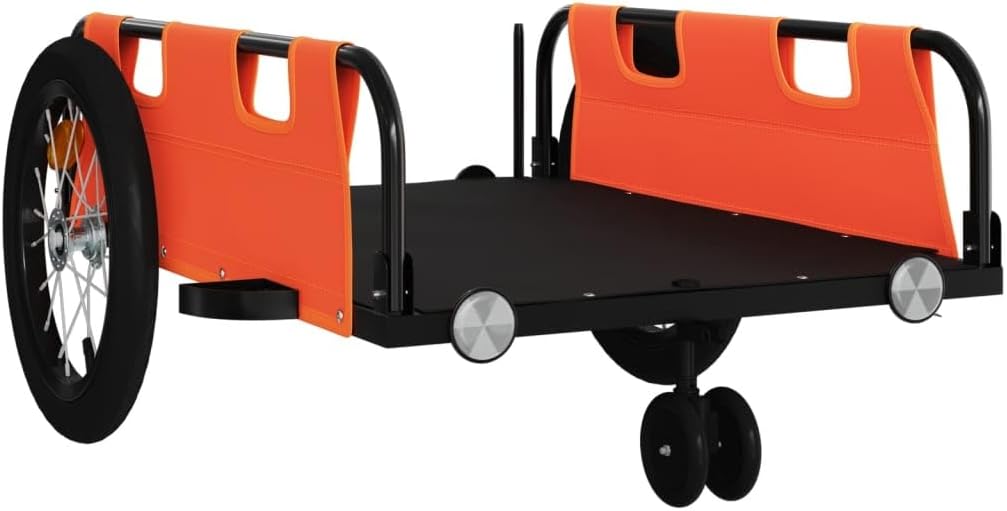 Fahrradanhänger Schwarz Oxford-Gewebe und Eisen mit 122x53x Abmessungen, Maximalbelastung, ideal für