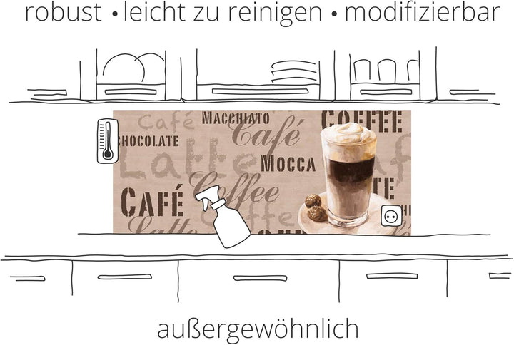 ARTland Spritzschutz Küche aus Alu für Herd Spüle 60x55 cm (BxH) Küchenrückwand mit Motiv Spruch Sch