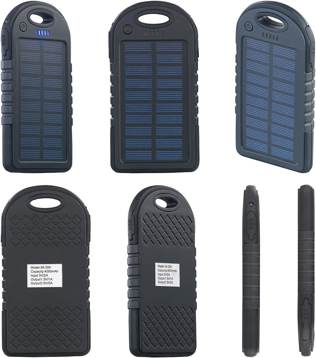 revolt Solarbank für Handy: Solar-Powerbank mit 4.000 mAh &amp; Taschenlampe, 2X USB, bis 2 A, 10 Watt (