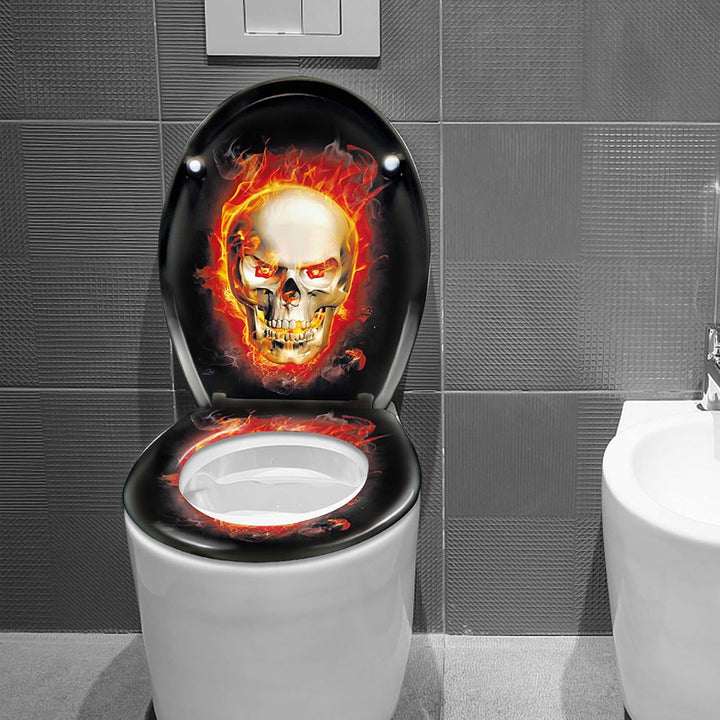 YZNAHRE WC-Sitz Toilettendeckel mit Soft-Close, Duroplast &amp; Edelstahl, Antistatisch &amp; Antibakteriell