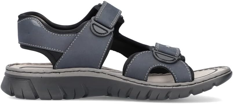 Rieker Herren Klassische Sandalen 22761, Männer Sandalen 40 EU Blau Navy Schwarz Schwarz 14, 40 EU B