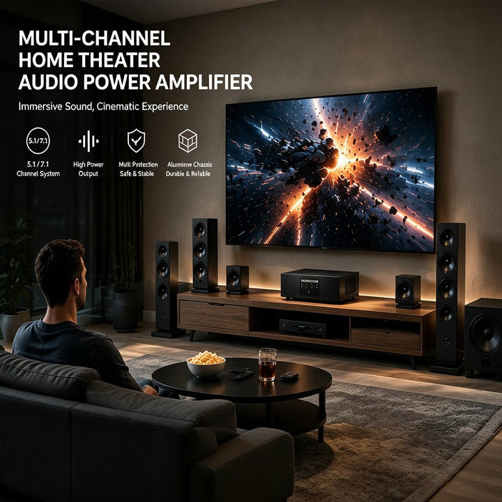 3eAudio PAM252 Multikanal-Endstufe - 2-Kanal Verstärker mit 250W pro Kanal, TPA3255 PBTL, GaN &amp; PFFB
