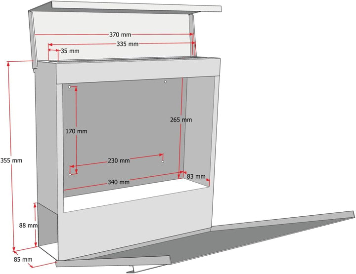 Metzler Briefkasten mit Pfosten in RAL 9007 Graualuminium Enno - Standbriefkasten mit V2A Edelstahl