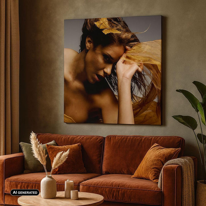 Bilder auf Leinwand Frau Pose Tanzen Leinwandbild mit Rahmen 60x60cm Wandbilder Dekoration Wohnzimme