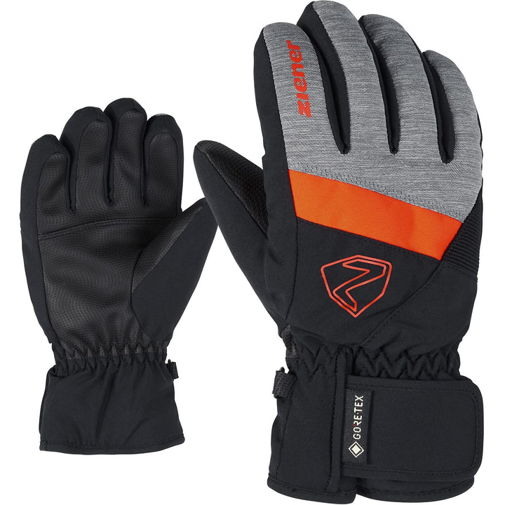 Ziener Kinder Leif GTX Junior Ski-Handschuhe/Wintersport | Wasserdicht, Atmungsaktiv dark melange.bl