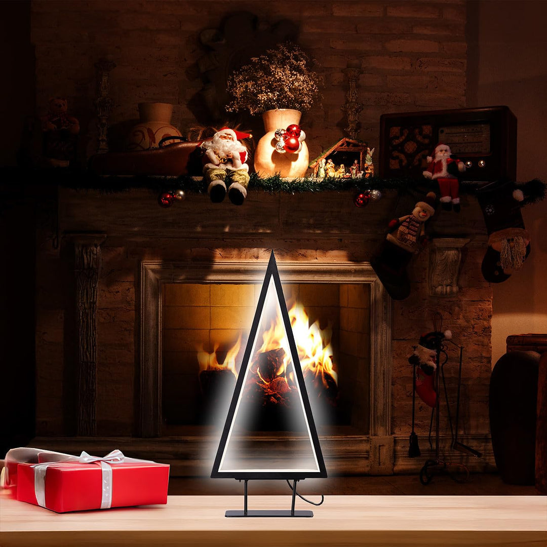 Carlo Milano Stimmungslicht: Design-Metall-Weihnachtsbaum, 96 LEDs, 46 cm Höhe, 2 m USB-Stromkabel (