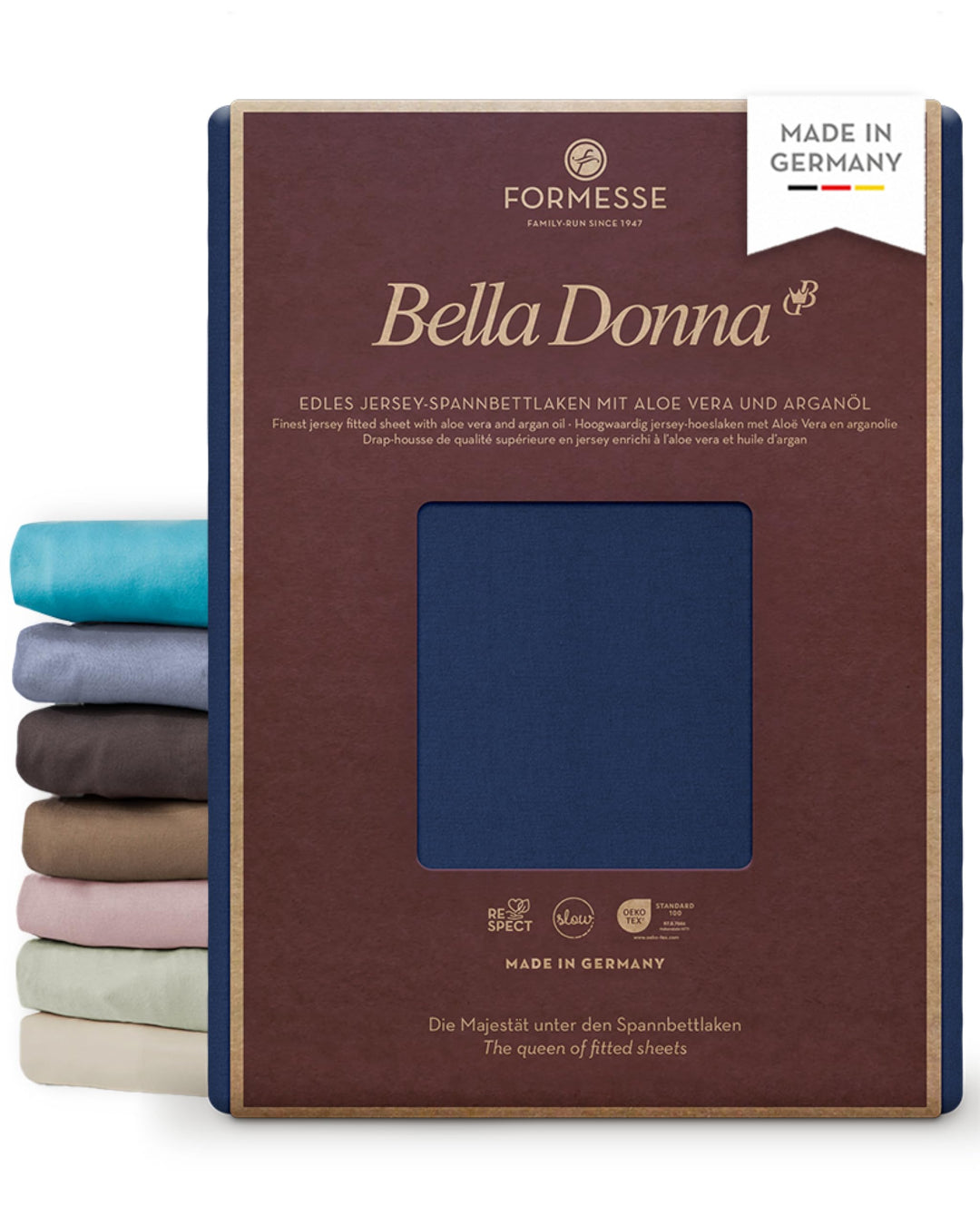Formesse Bella-Donna Jersey Spannbettlaken Marine, 120x200-130x220 cm 120x200 - 130x220 Marine, 120x
