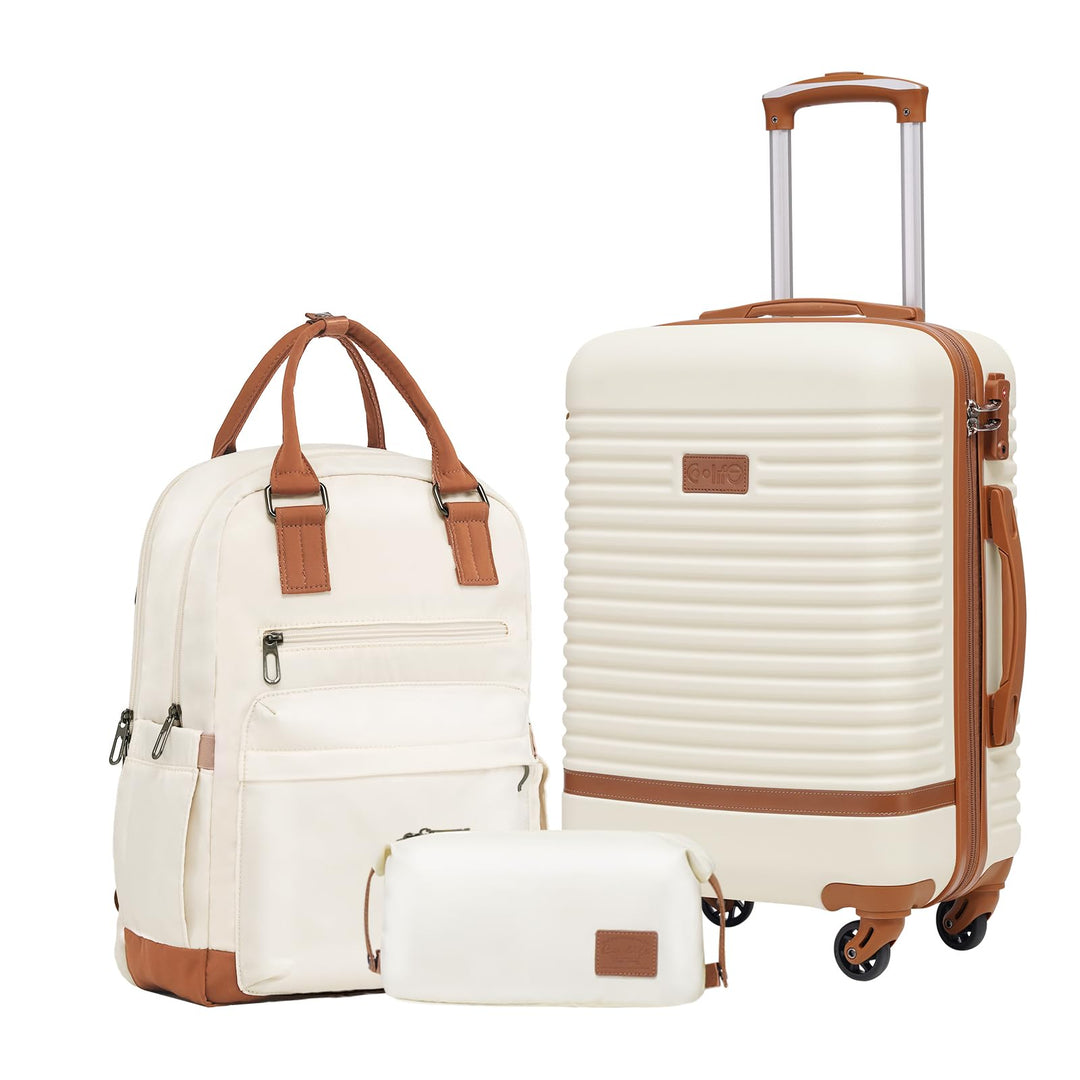 COOLIFE Koffer Trolley Koffer Reisekoffer von ABS Hartschalen Trolley 4 Rollen TSA-Schloss Der Koffe
