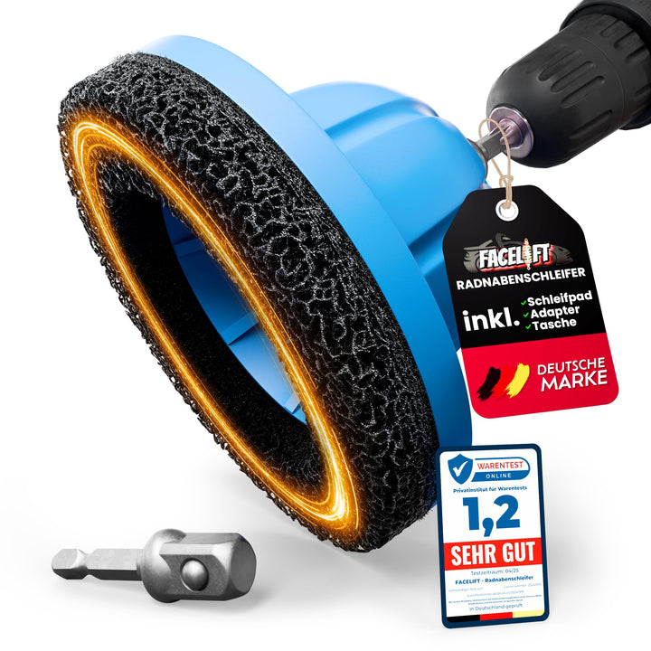 FACELIFT Radnabenschleifer Ø150mm – inkl. Schleifpad, Adapter &amp; Tasche – für saubere Radaufnahme &amp; f