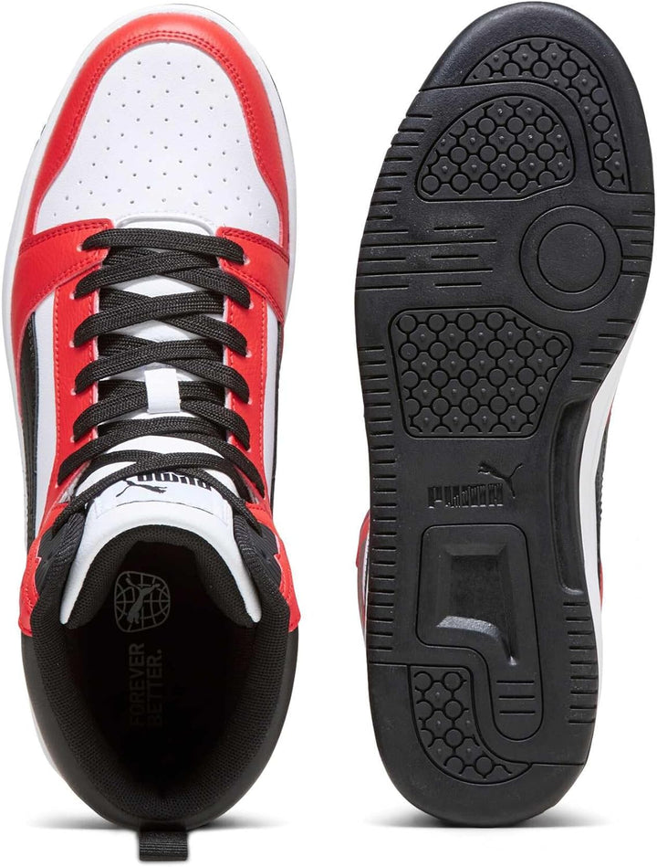 Puma Unisex Rebound V6Sneaker 46 EU Puma White Puma Black For All Time Red, 46 EU Puma White Puma Bl