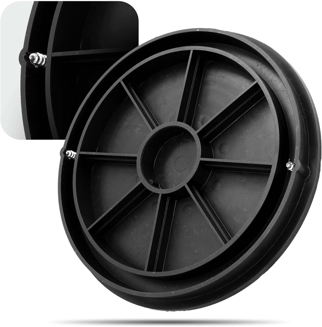 Millto 5X Schachtdeckel Kanaldeckel Kontrollschacht Abdeckung 315mm Glattrohr Schwarz Polypropylen-S