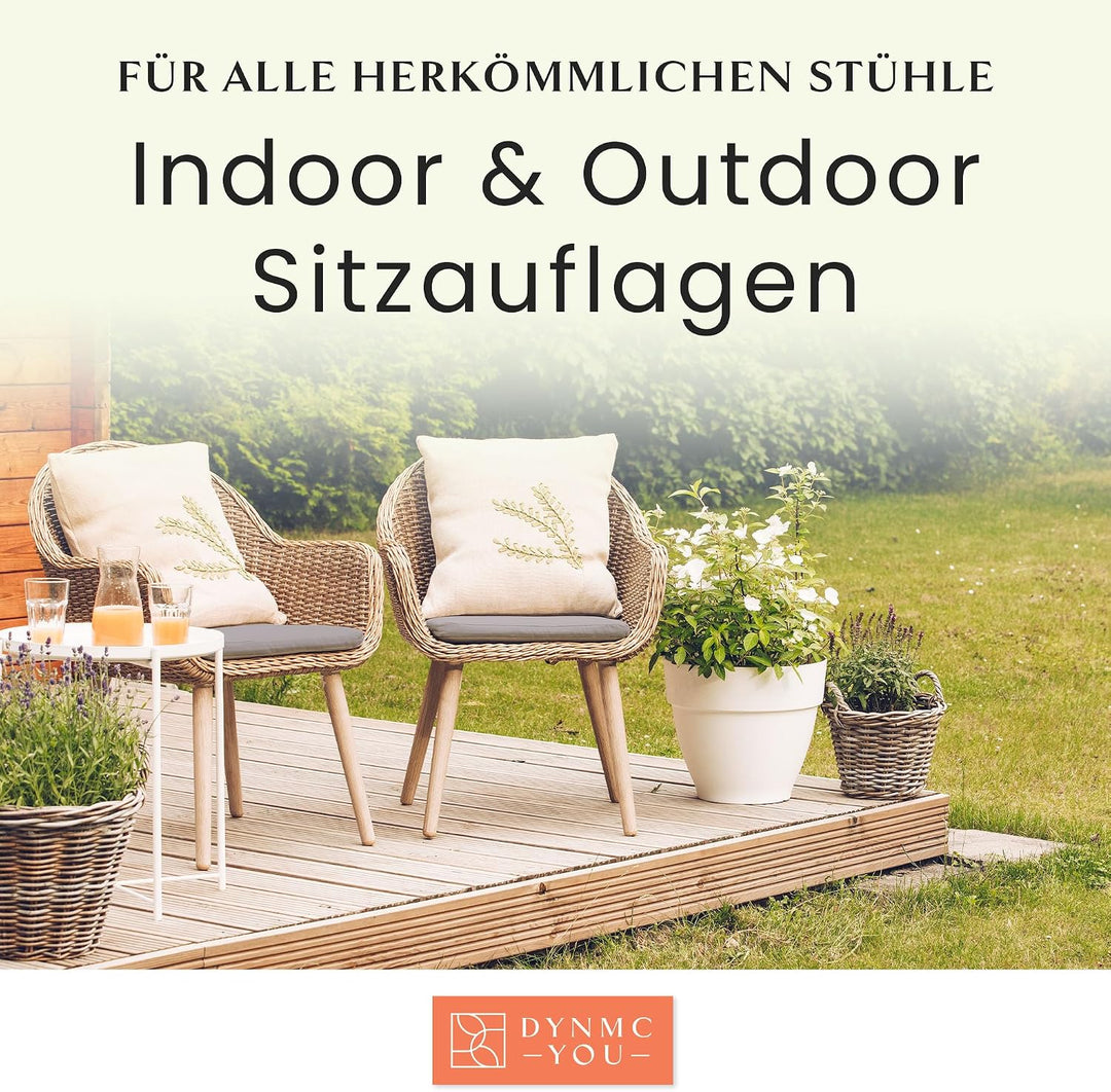 DYNMC you Sitzkissen Stuhl - Stuhlkissen 40x40 - Eckig 4er Set Grau - Test SEHR GUT - Mittelhart H3