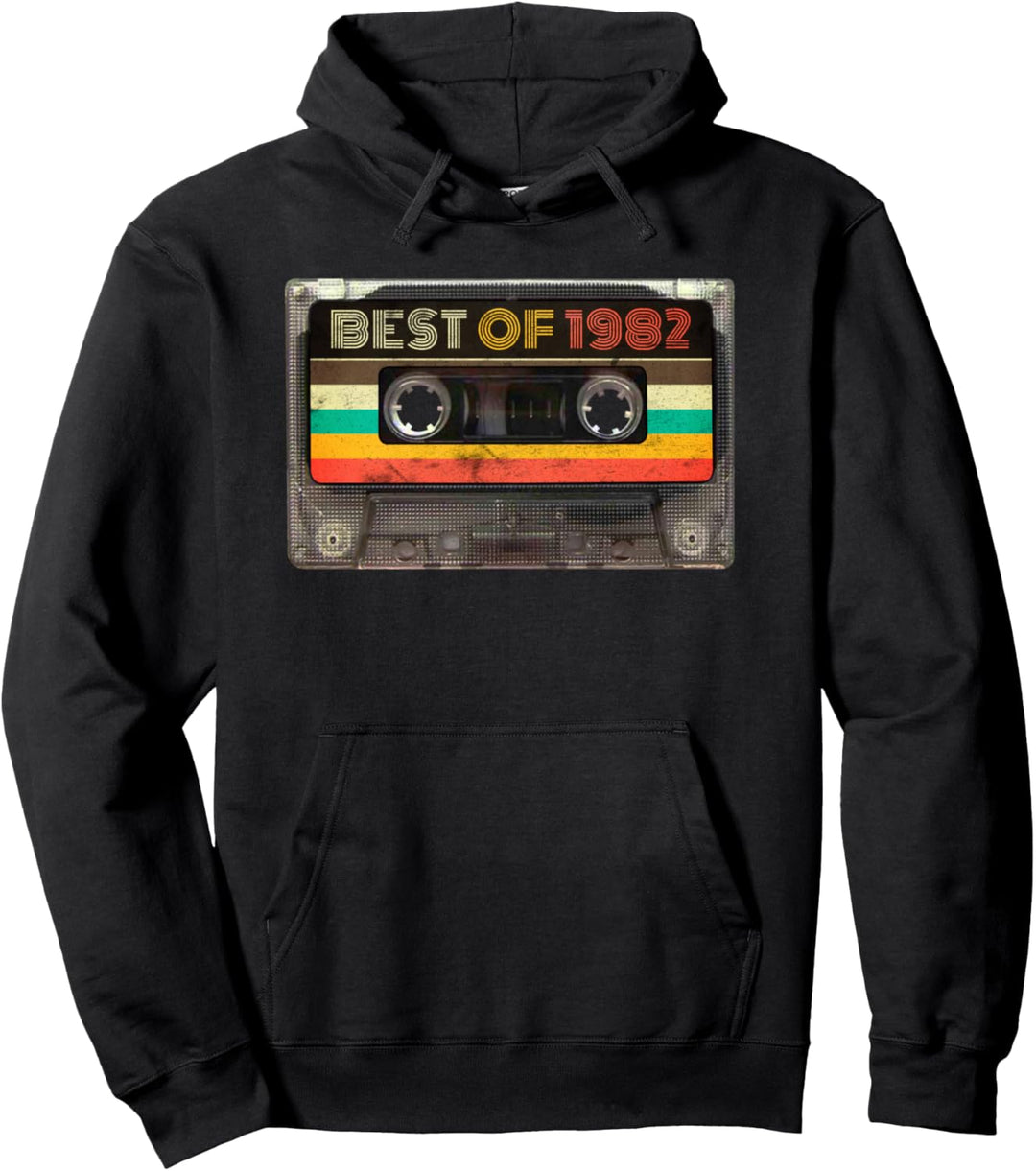 Best Of 1982 39th Birthday Gifts Vintage Cassette Tape Retro Pullover Hoodie