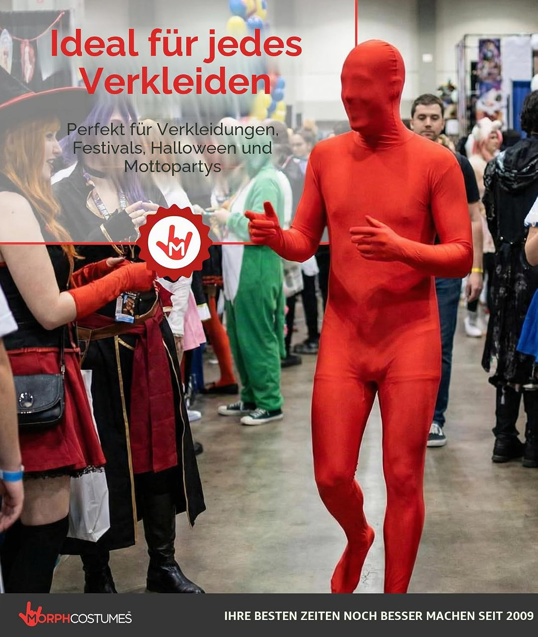Morphsuits STSRE2 zweite Haut Kostüm- Ganzkörperkostüm, Unisex – Erwachsene, Rot, XXL XXL Rot, XXL R