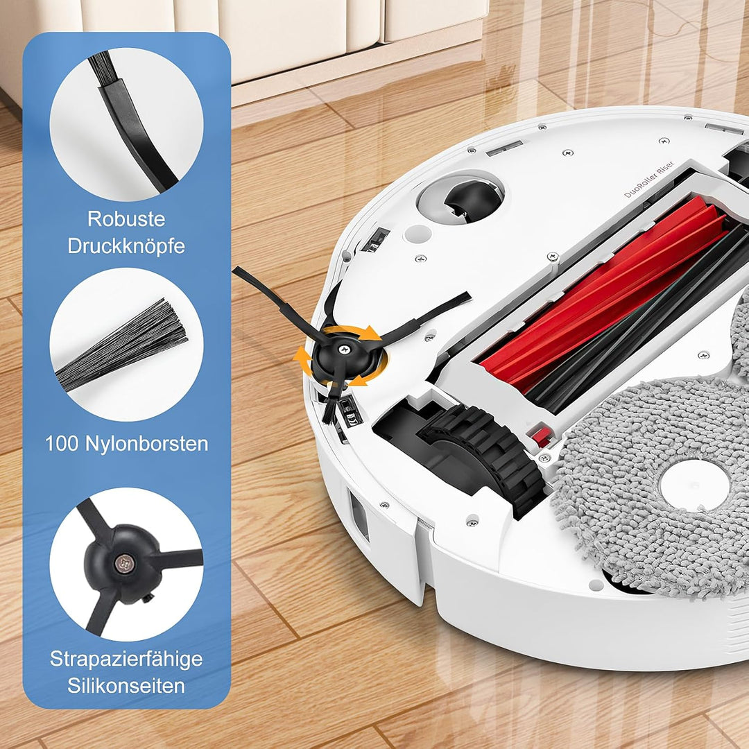 20 Stück Zubehörset für Roborock Qrevo Master/Qrevo Slim Saugroboter, 2 Hauptbürste 4 Staubbeutel 4
