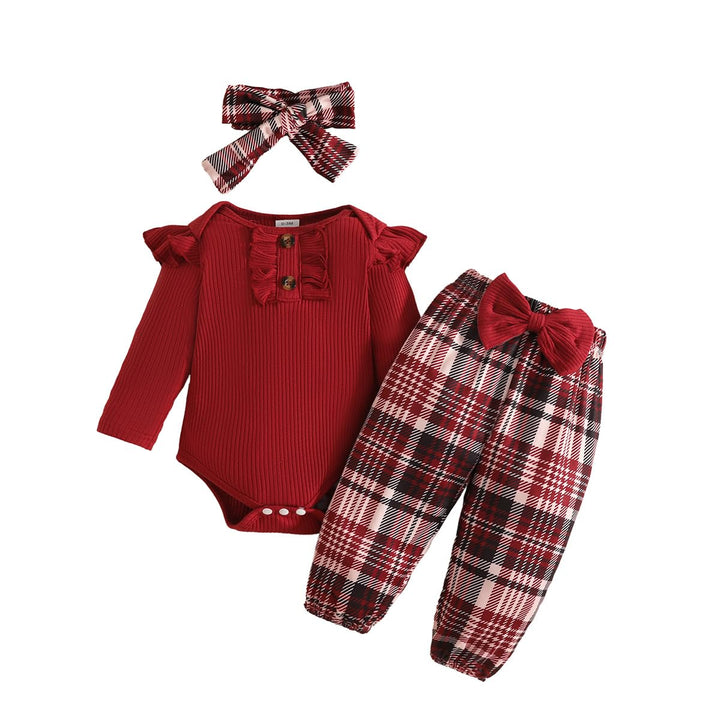 Neugeborenes Baby Mädchen Kleidung Kleinkind Gerippt Ruffle Lange Ärmel Strampler+ Floral Hosen+ Sti