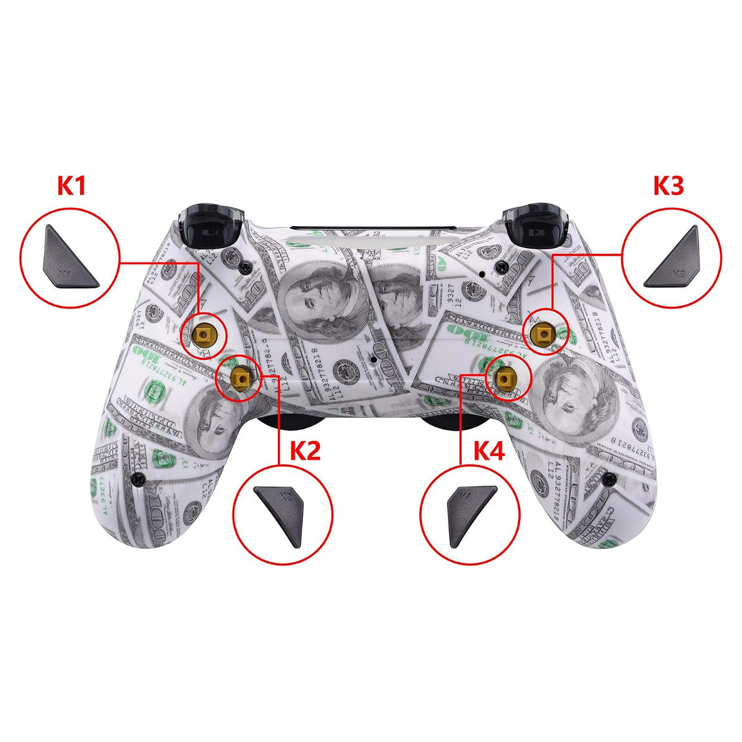 eXtremeRate Programmierbar Dawn Remap Kit für ps4 Controller, Rückseite Hülle Gehäuse Case&amp;Upgrade-B