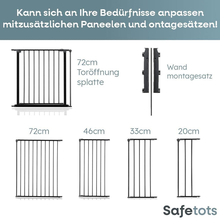 Safetots Premium MehrPanelRaumteiler, bis zu 148cm Breit, Schwarz, 70cm Hoch, MehrPanelflexible Raum