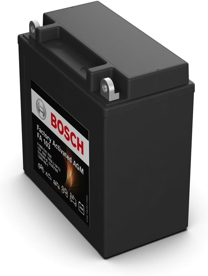 Bosch FA103 - AGM-Motorradbatterie - 12V 100A 9Ah - Geeignet für Motorräder, Motorräder, Enduros, Ro