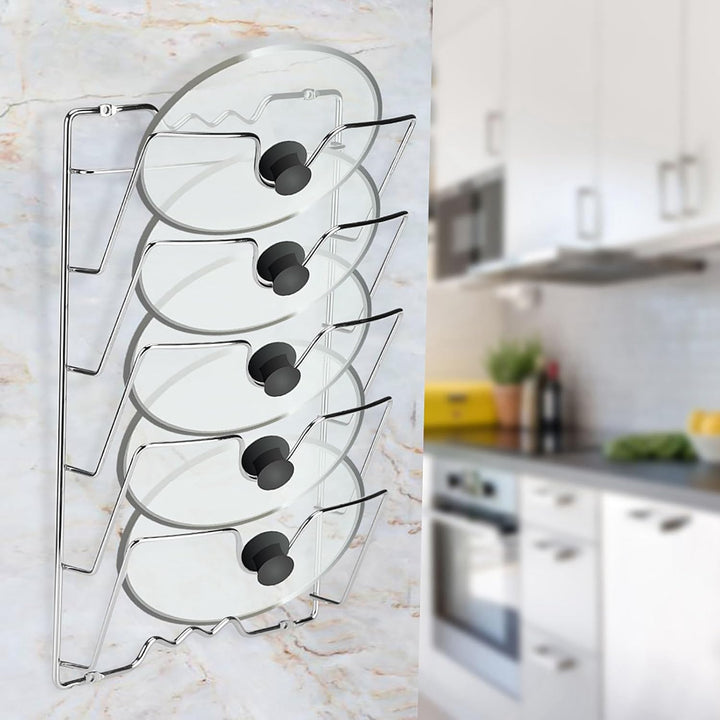 Halterung für Topfdeckel,Topfdeckelhalter Wand, Küchendeckelhalter zum Aufhängen Deckelständer Küche