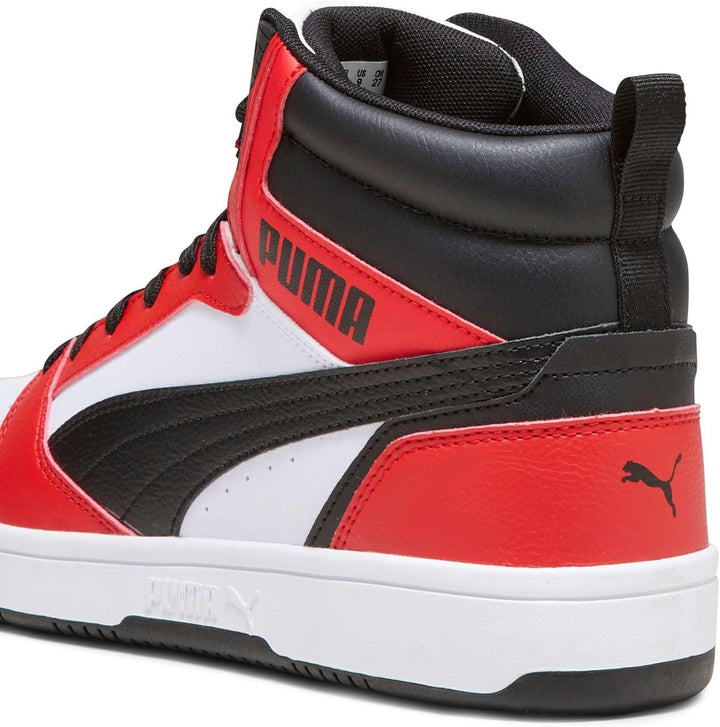 Puma Unisex Rebound V6Sneaker 44 EU Puma White Puma Black For All Time Red, 44 EU Puma White Puma Bl