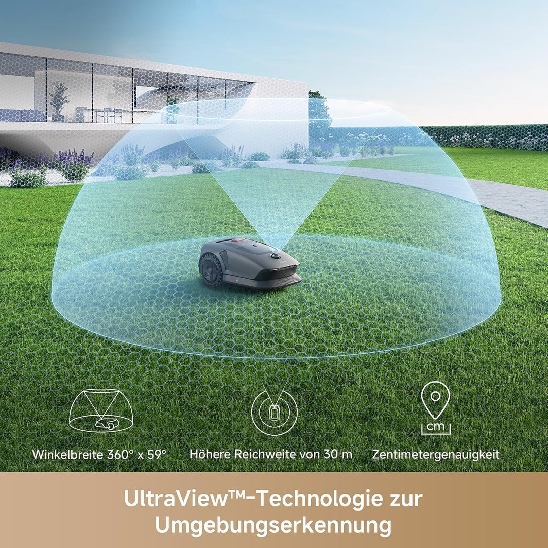 MOVA 1000, Mähroboter 360° 3D LiDAR kabellose Einrichtung &amp; genaue Kartierung bis 1000 m², Mährobote