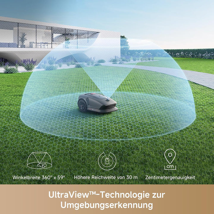 MOVA 1000, Mähroboter 360° 3D LiDAR kabellose Einrichtung &amp; genaue Kartierung bis 1000 m², Mährobote