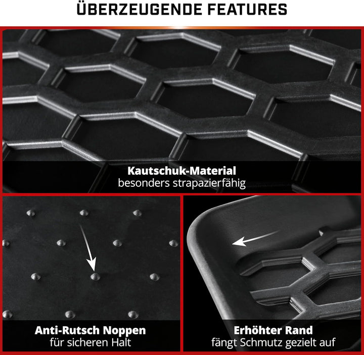 Walser DirtGuard Gummi Fussmatten Auto für VW Passat B9 Variant (CJ5)/Skoda Superb 4 Kombi (NZ5) 202