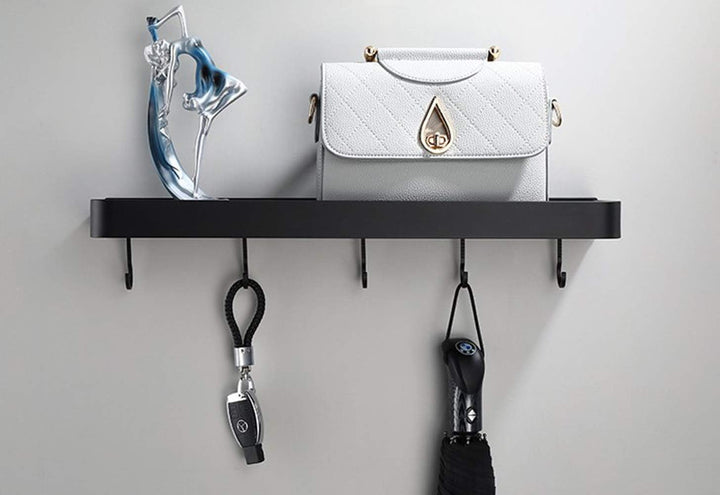 An der Wand montiert Schwimmend Metall Lagerregal,Schwarz Badezimmer Regal An der Wand montiert Bade