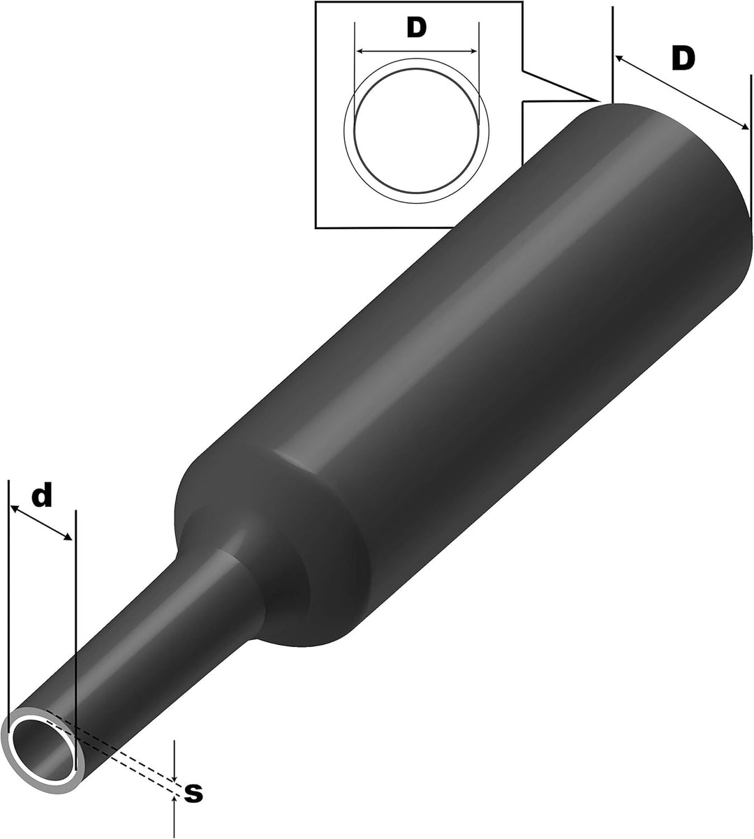 ISOLATECH Schrumpfschlauch Meterware transparent mit Kleber Ø5/16inch (7,9mm) 50ft (15 Meter) Schrum