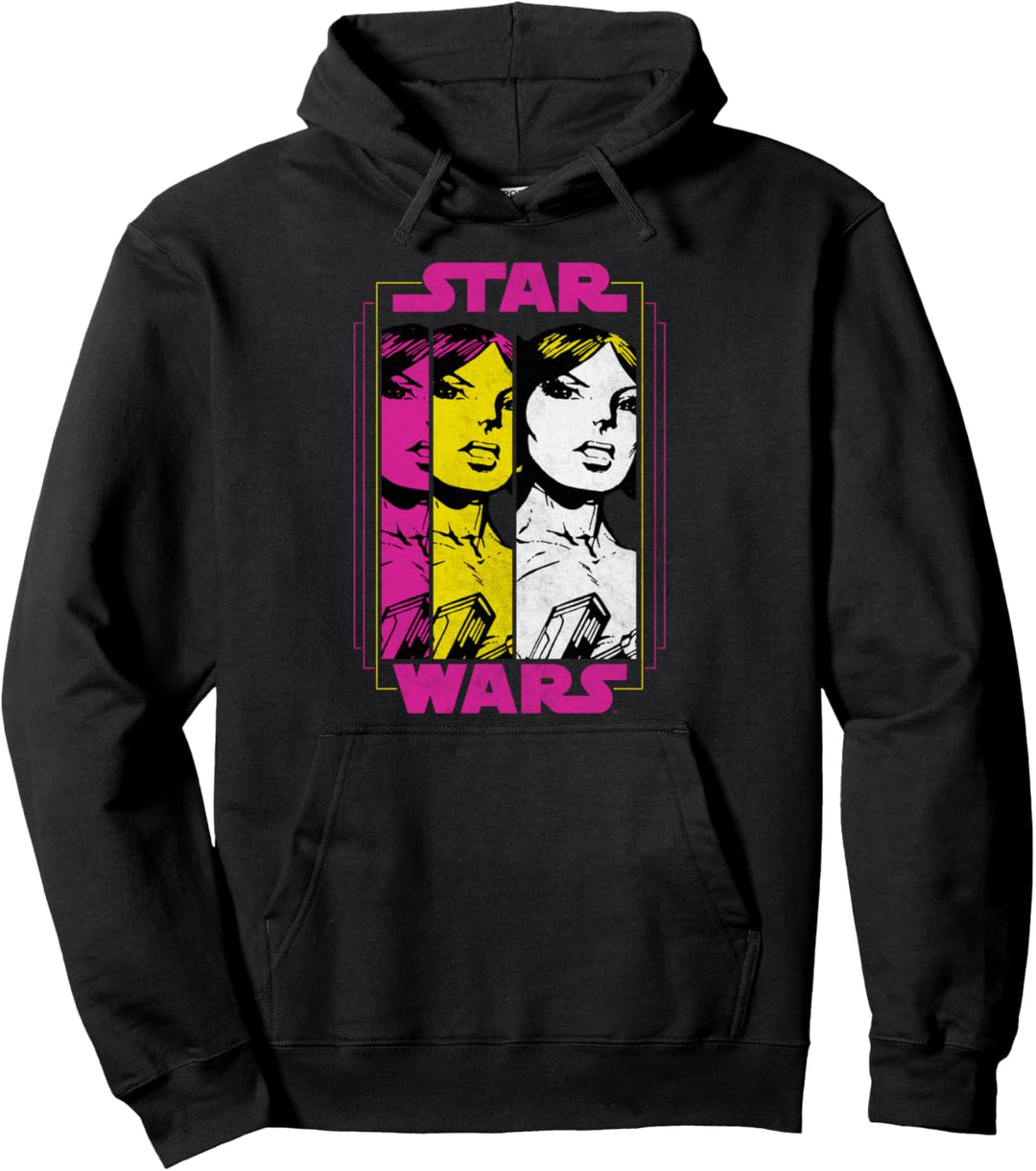 Star Wars Princess Leia Trio Pop Art Poster Pullover Hoodie