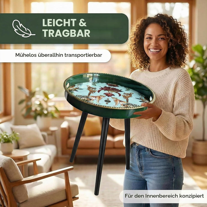 Beistelltisch mit abnehmbarem Tablett-Aufsatz – leichter, tragbarer kleiner Beistelltisch für Wohnzi