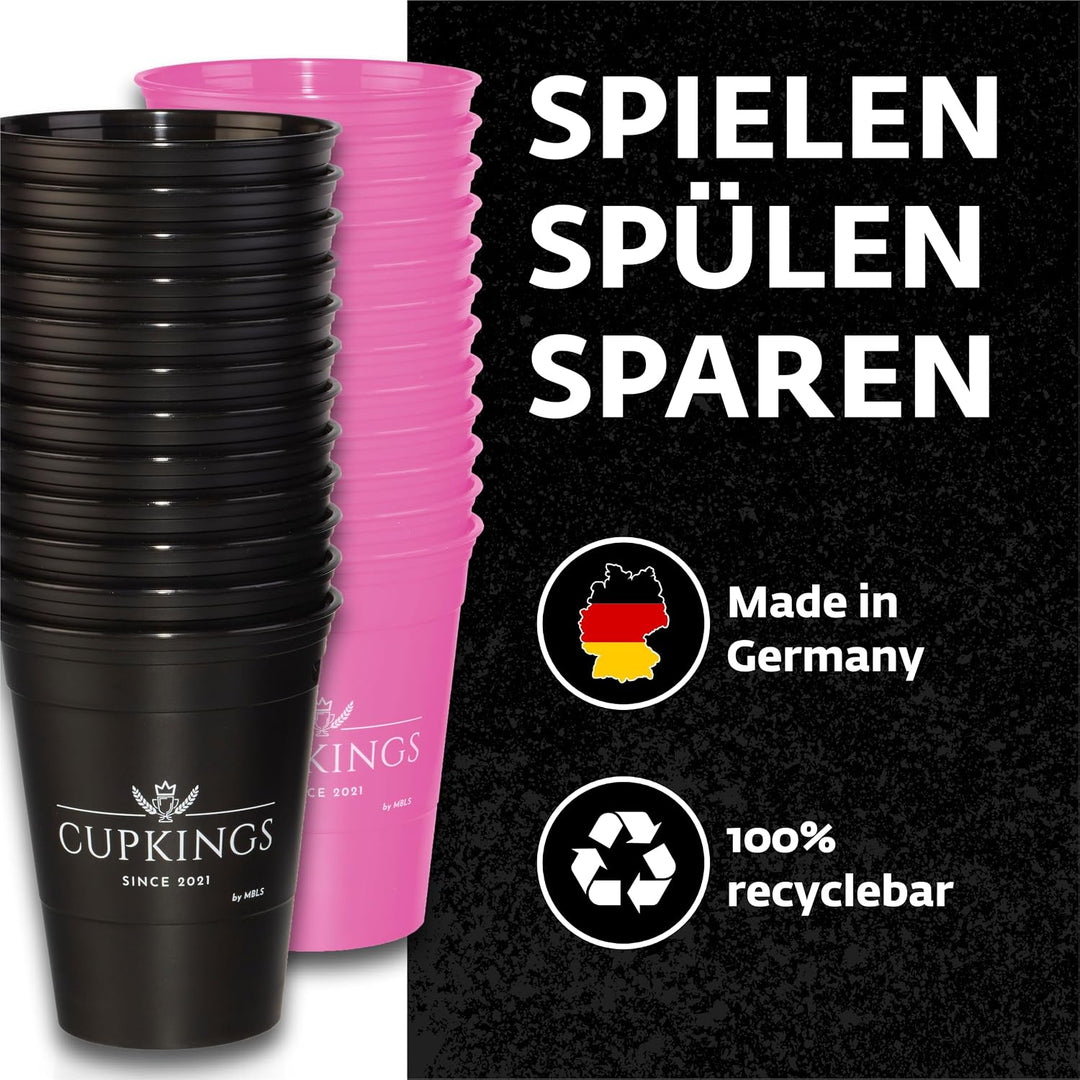 CUPKINGS Party Becher Set | 22 Hartplastik Becher Made in Germany | Festival Zubehör &amp; Party Deko |