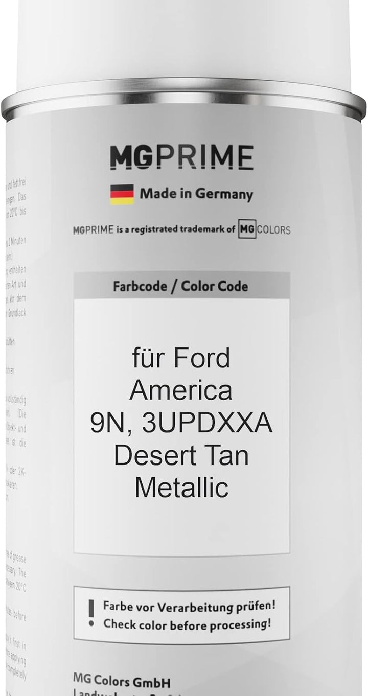 MG PRIME Autolack Sprühdosen Set für Ford America 9N / 3UPDXXA Desert Tan Metallic Basislack Klarlac