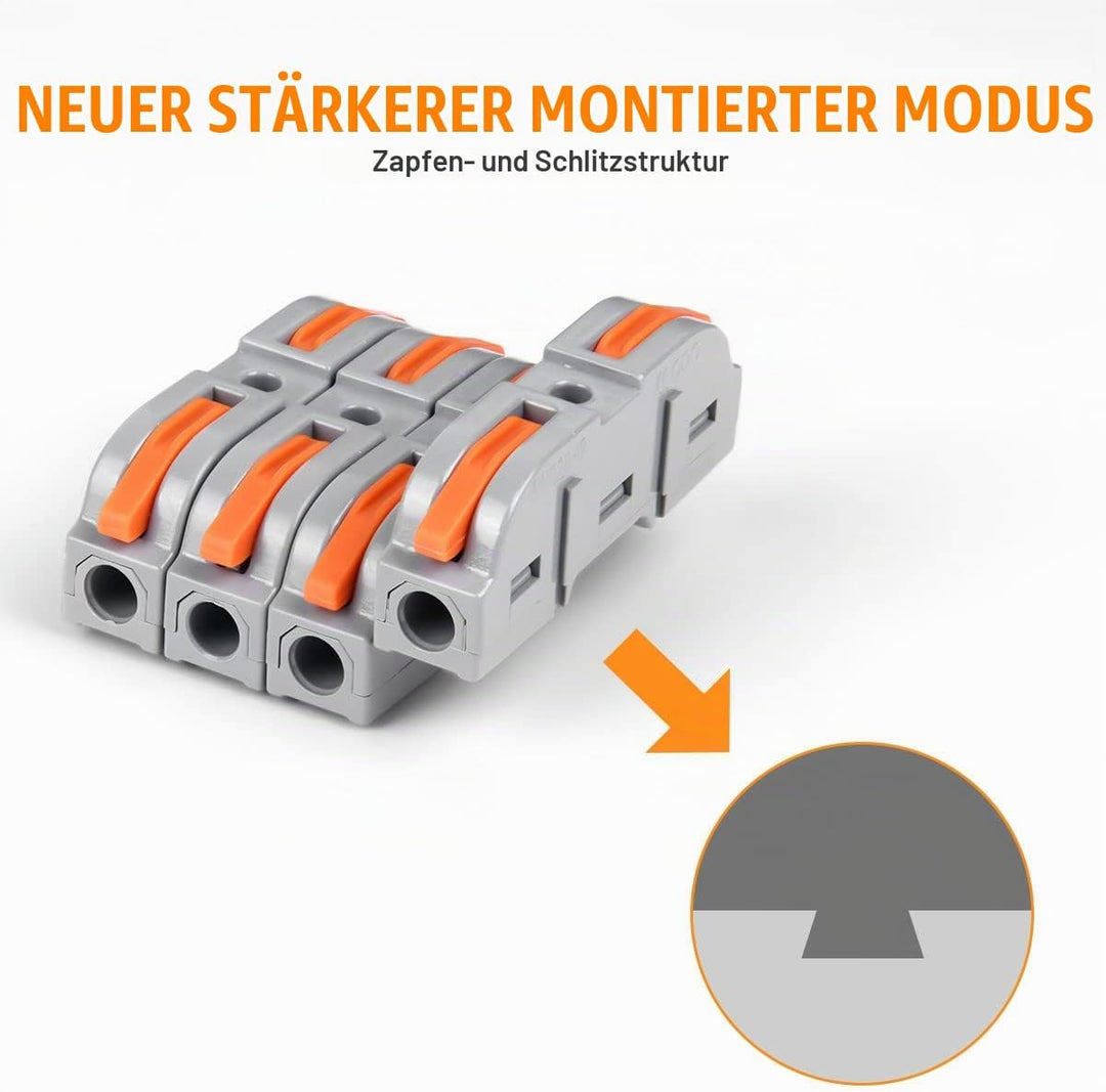Flintronic Kabelverbinder, 80 Stück Verbindungsklemmen, SPL-1 mit Betätigungshebel, 4mm² Leiter Klem