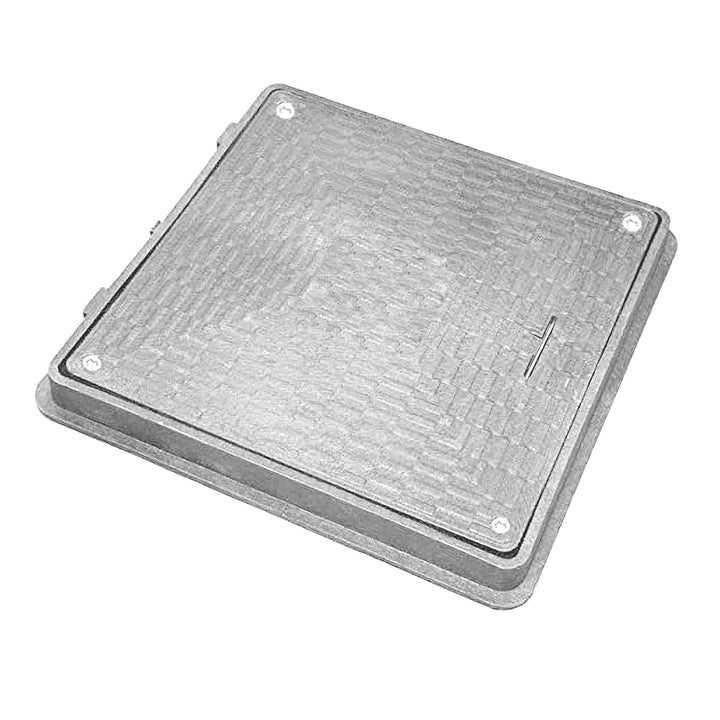 Varile 65cm quadratische Schachtabdeckung - Klasse A15 bis 1,5 Tonnen - Hellgrau, Hellgrau