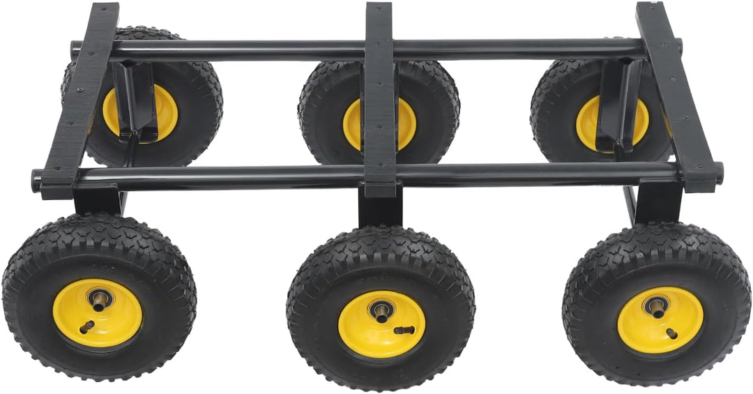 Transportwagen Dolly 544.31kg 6 Räder 25.4cm für schwere Lasten Gummimatte Schwarz, Schwarz